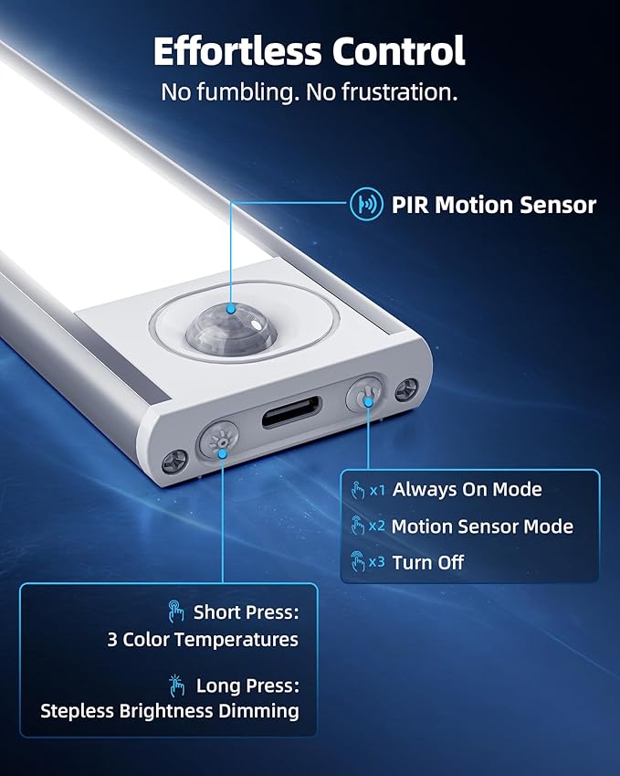 Under Cabinet Lighting Wireless, Rechargeable Battery Motion Sensor Light Indoor - Image 7