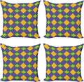 Ambesonne New Orleans Throw Pillow Cushion Case Pack of 4, Mardi Gras Themed by Ambesonne