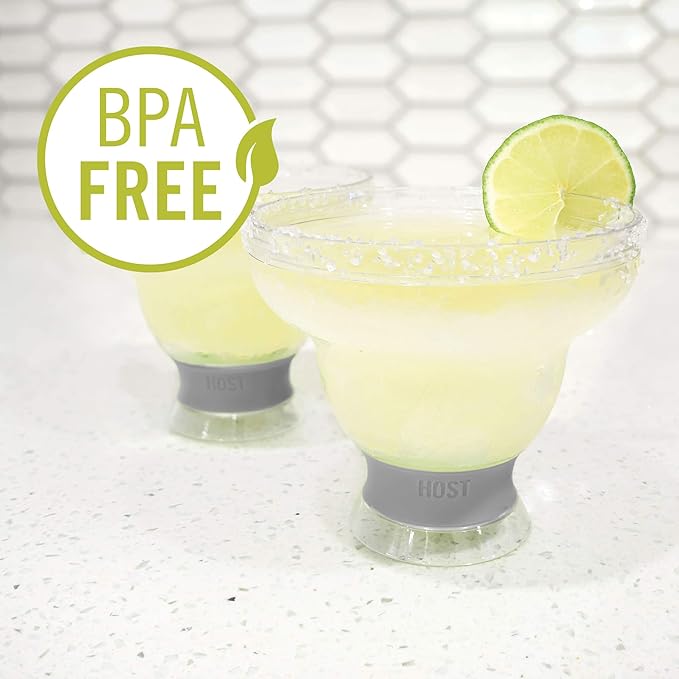 Host FREEZE Stemless Margarita Glasses, Insulated Plastic Cocktail Glasses - Image 6