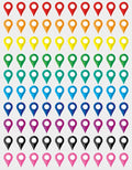 0.375x0.6 inch 100 PCS Map Location Position Stickers by Poskornwel