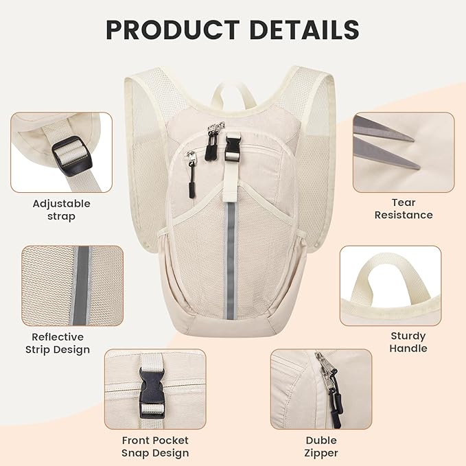 Small Hiking Backpack 10L- Lightweight Packable Foldable Backpack - Image 6