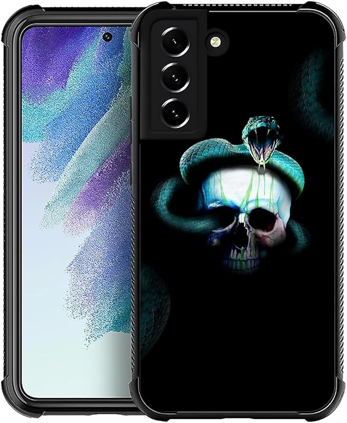 for Samsung Galaxy S22 Case, Skeleton Winding Snake Pattern Graphic Design Girl by FKBRCL4U