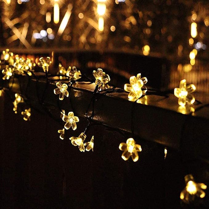 ITICdecor Solar Flower String Lights Outdoor Waterproof 50 LED Fairy Light - Image 8