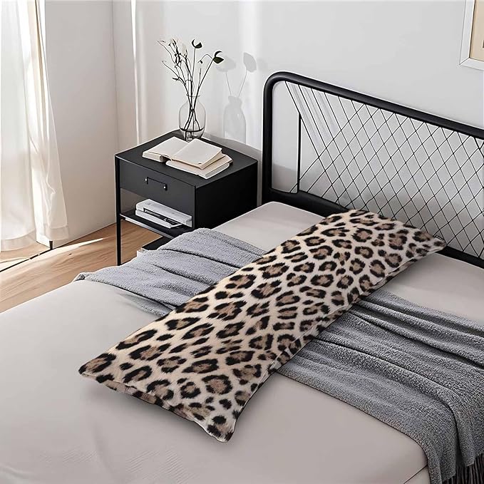 Body Pillowcases with Zipper Leopard Print Cozy Body Pillow Covers Cushion - Image 7