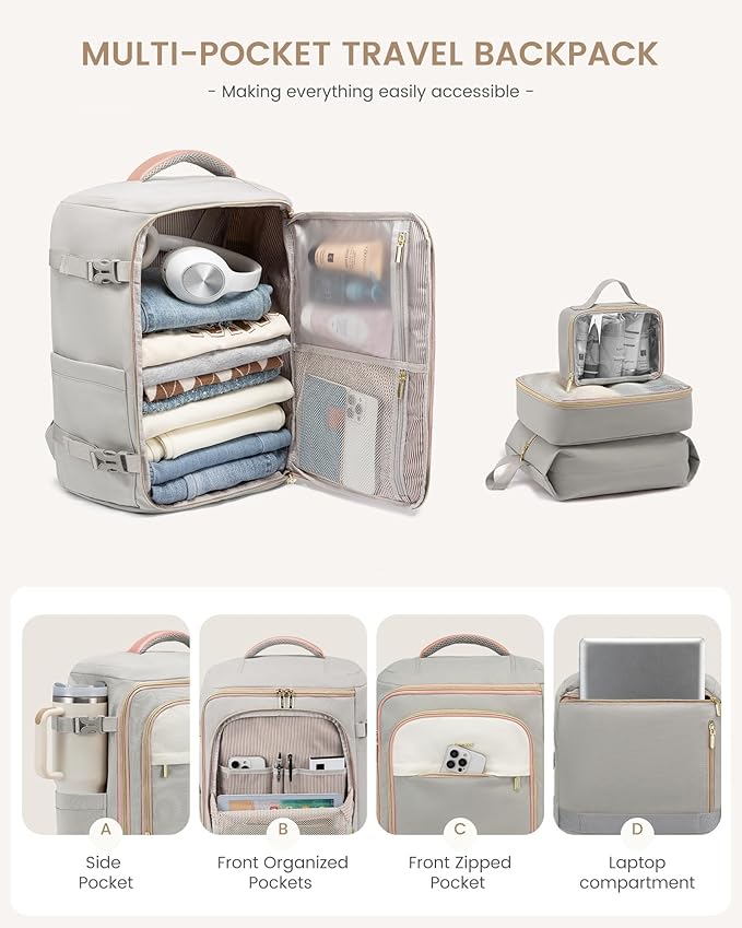LOVEVOOK Large Travel Backpack for Women, 40L TSA Approved Backpack - Image 4
