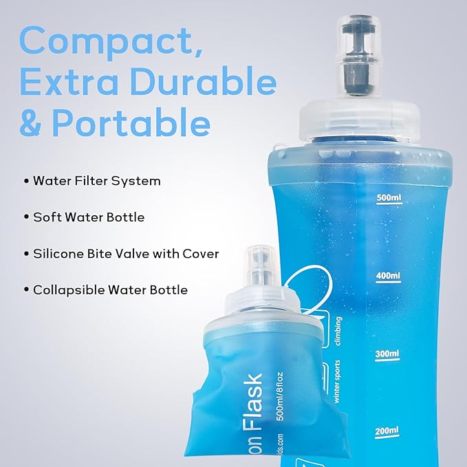 700ml Soft Flask Water Bottle, Collapsible Water Bottle - Image 3