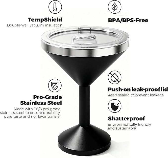 Stainless Steel Martini Glass - Image 4