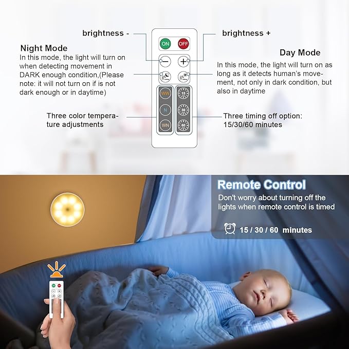 16 LEDs Under Cabinet Lights, 3 Pack Wireless Motion Sensor Rechargeable Light - Image 3