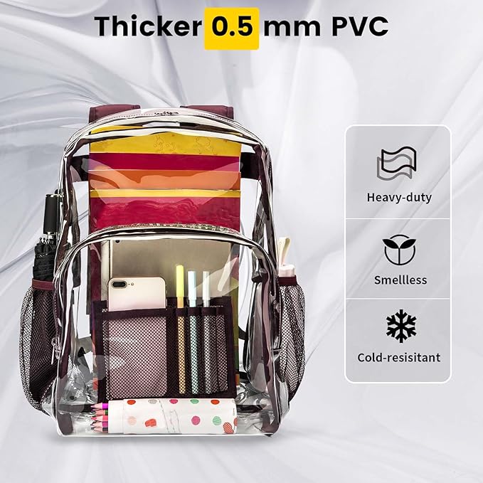 Vorspack Clear Backpack Heavy Duty PVC Transparent Backpack - Image 3