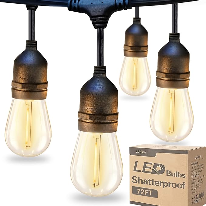 addlon 72FT LED Outdoor String Lights by addlon