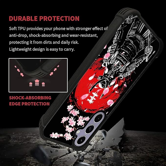 for Samsung Galaxy S24 S25 Case, Sakura Japanese Samurai Pattern Graphic Design - Image 5
