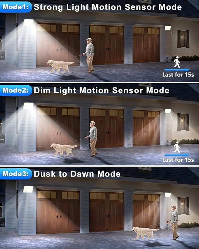 Gusicil Solar Lights for Outside, 172LED 3Modes Split Motion Sensor Outdoor - Image 6