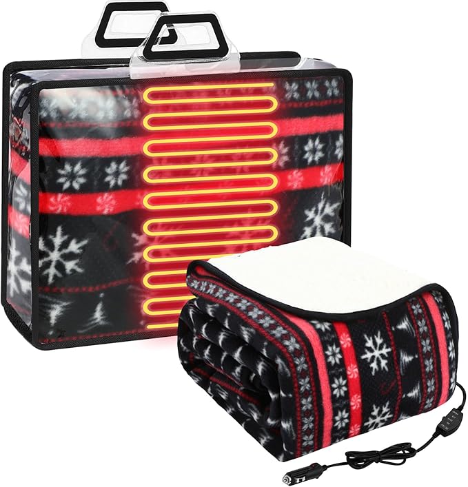 Riakrum 12V Car Heated Blanket for Cold by Riakrum