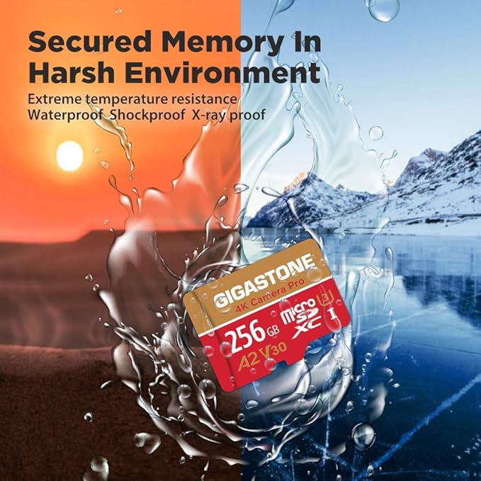 【5-Years Data Recovery】 GIGASTONE 256GB Memory Card 2 Pack 4K Pro Camera - Image 7