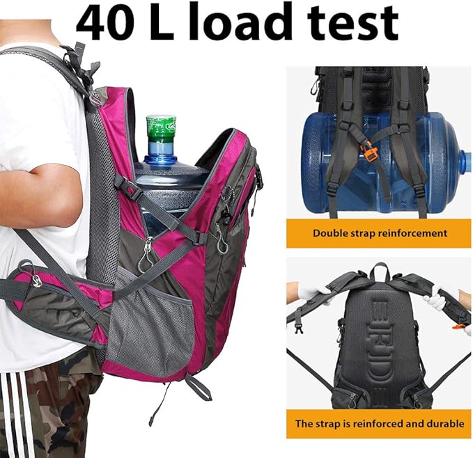 FENGDONG 40L Waterproof Lightweight Outdoor Daypack Hiking, Travel Backpack - Image 2