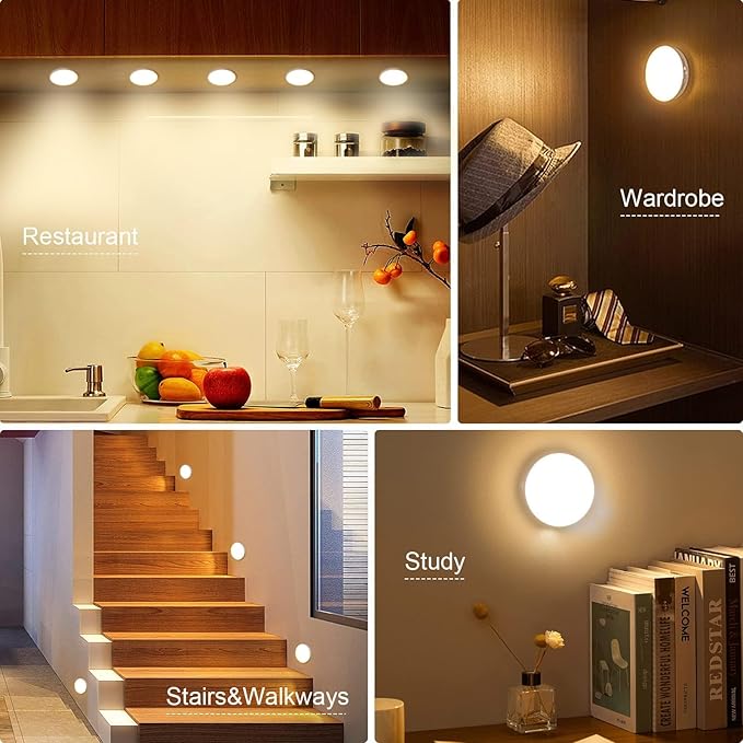 3 Pack Motion Sensor Light Indoor, Upgraded 14 LEDs Night Light USB Rechargeable - Image 7