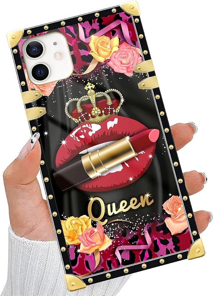 Compatible with iPhone 11 Case, Queen Lip Crown Leopard Print Luxury Golden - Image 5