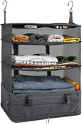 Surblue Hanging Closet Storage Bag Collapsible 3-Shelf Washable Oxford Fabric by SURBLUE