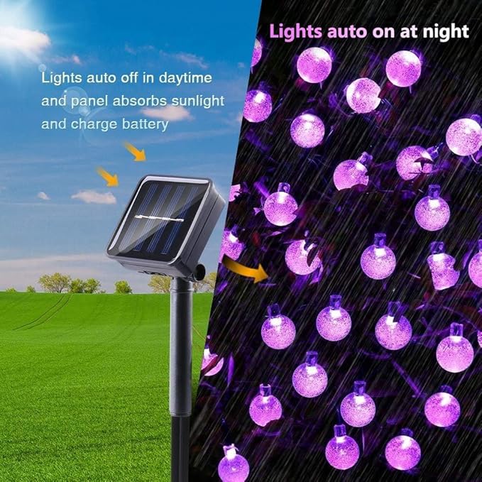 Toodour Solar String Lights Outdoor, 56ft 100 LED Globe String Light - Image 4