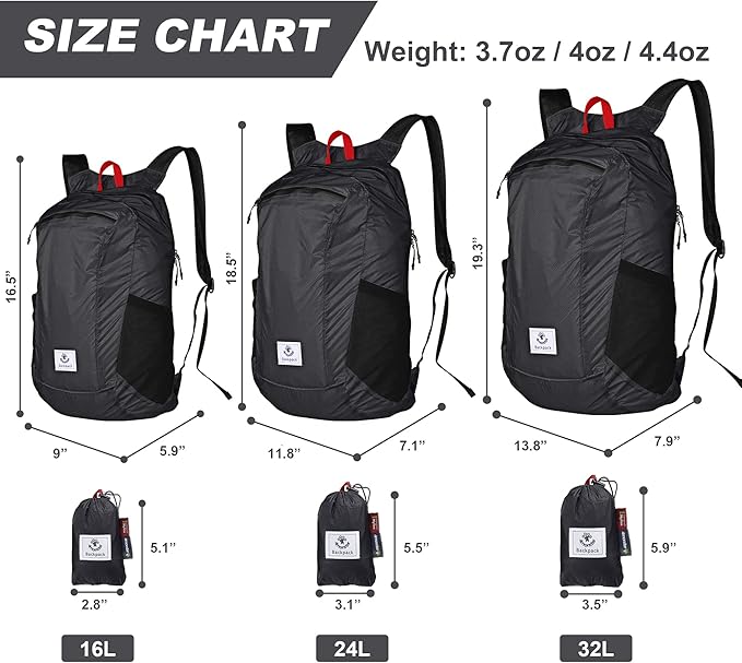 4Monster Hiking Daypack, Water Resistant Lightweight Packable Backpack - Image 2