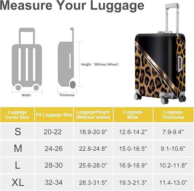 ANNA QUEEN Leopard Print Luggage Cover, Luxury Animal Pattern Suitcase Protector - Image 4
