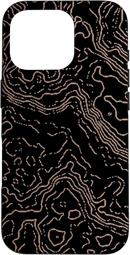 Topography Black & Brown Abstract Pattern Topographic Map Case by Unknown