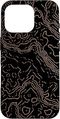 Topography Black & Brown Abstract Pattern Topographic Map Case by Unknown