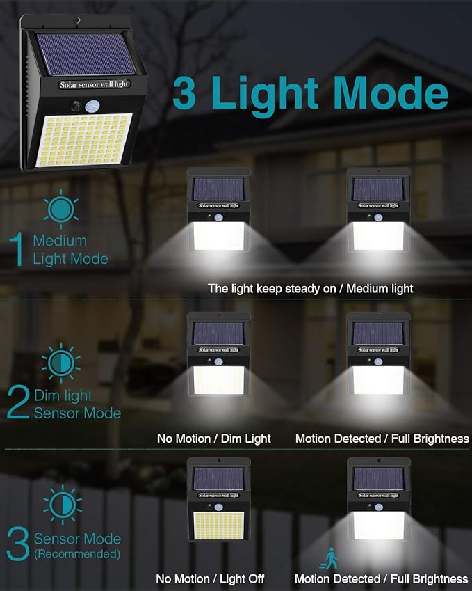 16 Pack Solar Lights Outdoor, 3 Modes/100LED Wireless IP65 Waterproof Solar - Image 4