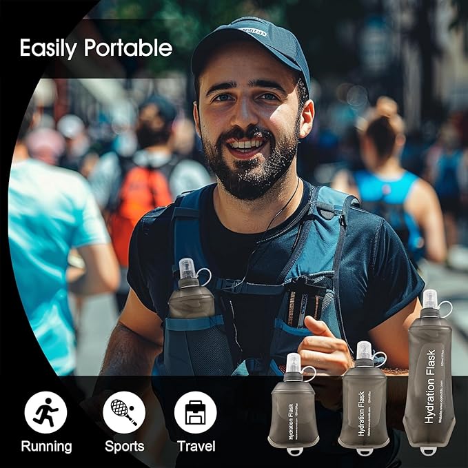 WILDREEDS 250ml Soft Flask, TPU Collapsible Soft Water Bottle - Image 5