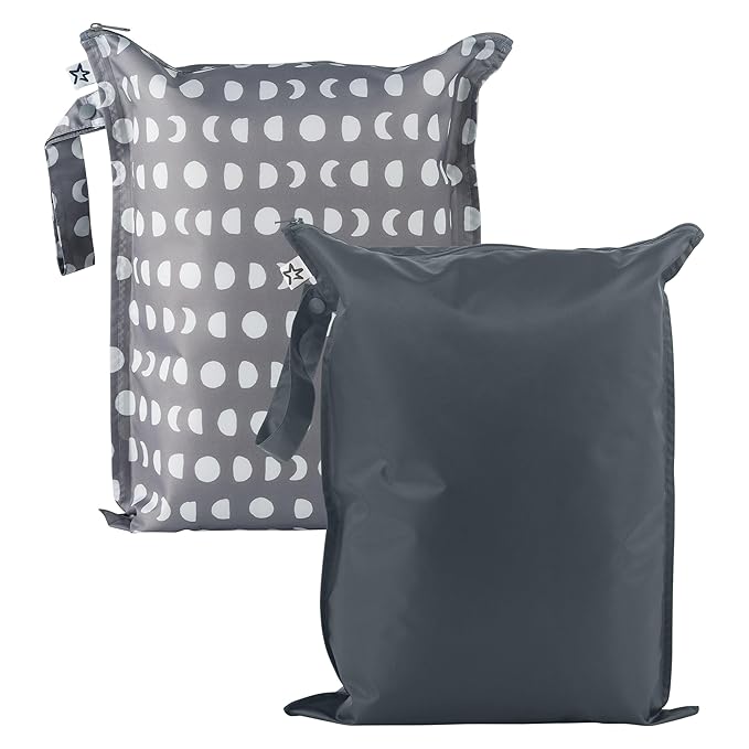 Tiny Twinkle Mess Proof Wet Bags | 2-Pack Reusable Waterproof Wet Bags by TinyTwinkle