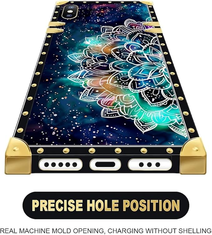 Compatible with iPhone Xs Max Case, Starry Sky Colourful Mandala Luxury Golden - Image 5