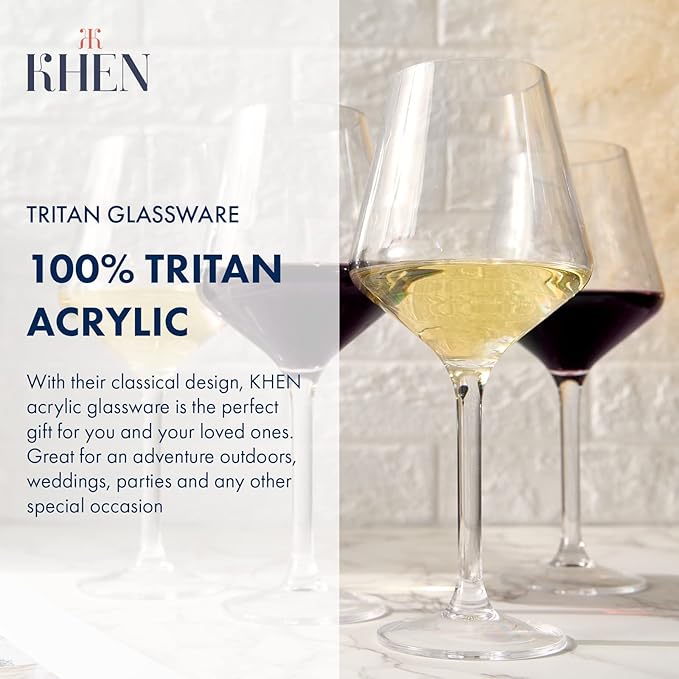 European Style Plastic Crystal Unbreakable Stemless Wine Glasses | Set of 6 | - Image 2