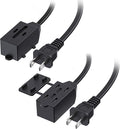 Cable Matters 2-Pack 16 AWG 2 Prong Extension Cord 6 ft, 13A 3-Outlet Extension by CableMatters