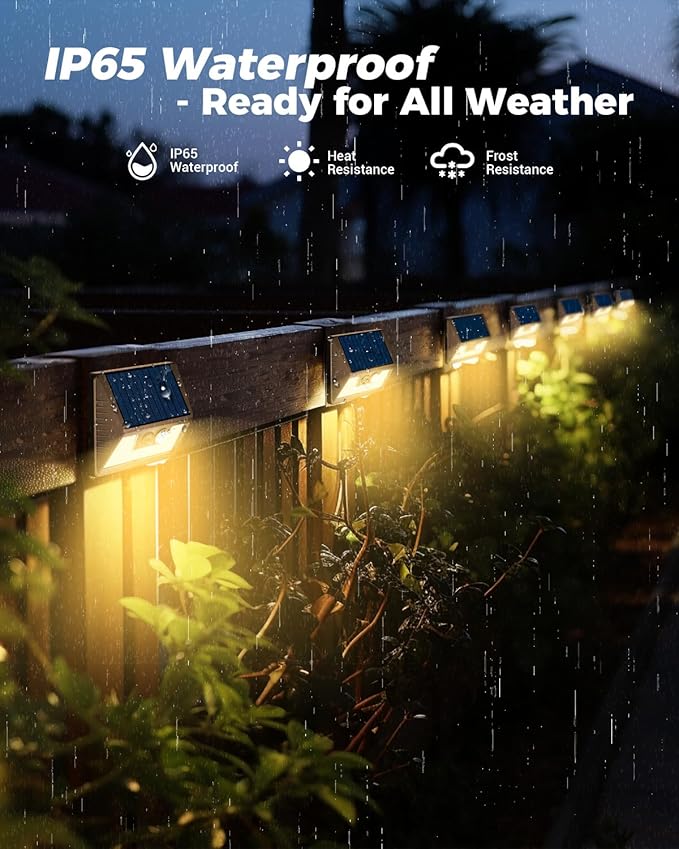 vighep 12 Pack Solar Fence Lights Waterproof, Motion Sensor Deck Lights Outdoor - Image 5
