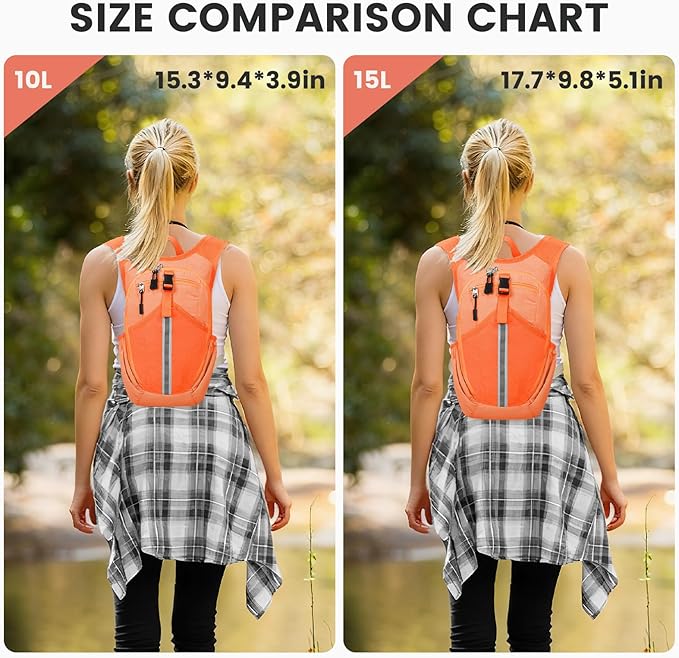 Small Hiking Backpack 15L- Lightweight Packable Foldable Backpack - Image 4