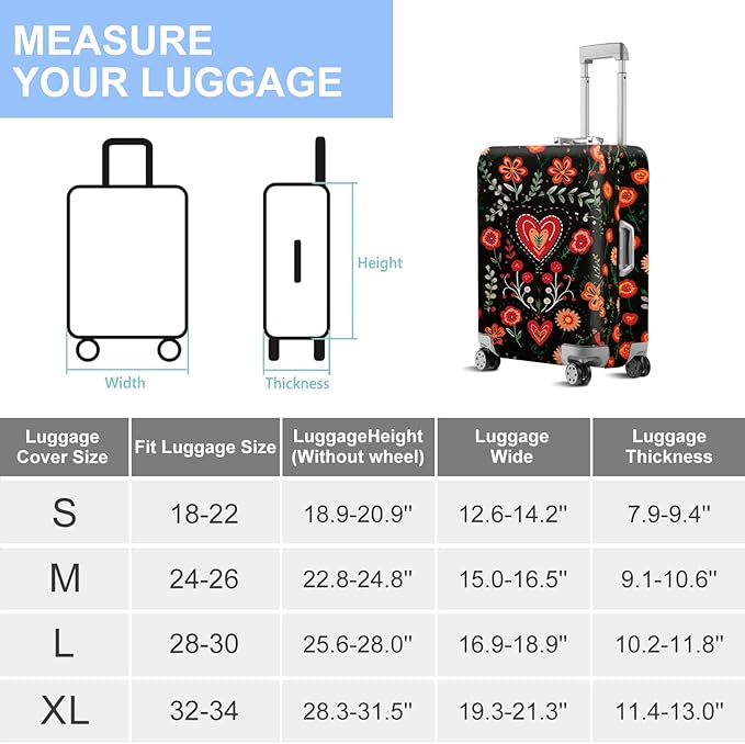 ANNA QUEEN Flowers Floral Travel Luggage Cover -Spring Stretchable Airplane - Image 7