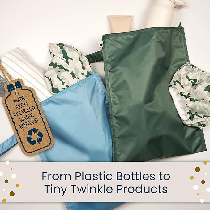 Tiny Twinkle Mess Proof Wet Bags | 2-Pack Reusable Waterproof Wet Bags - Image 9