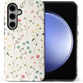 for Samsung Galaxy S23 FE Case, HL2 Beige Flower Branch Hybrid 2 Layer Hard by Unknown