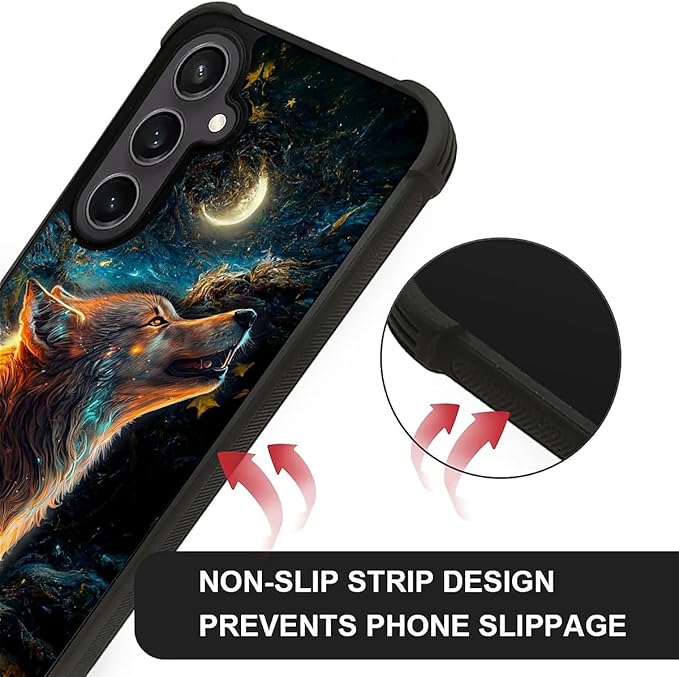 for Samsung Galaxy S23 FE Case, Star Cave Hungry Wolf Pattern Graphic Design - Image 5