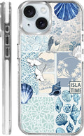 Case for iPhone 13/14, Sea Life Ocean Waves Seashell Collage Phone Case by Toulas