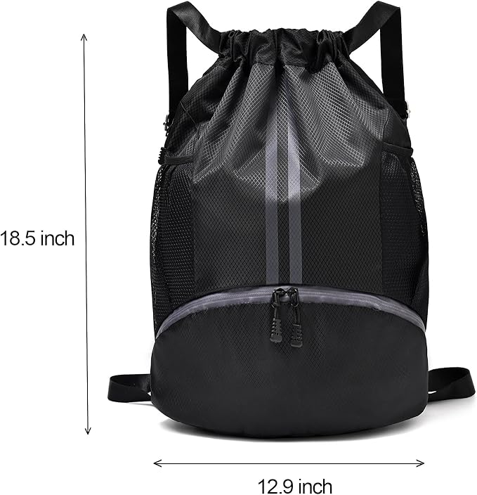LOKAPEGY Black Drawstring Gym Bag - Image 2