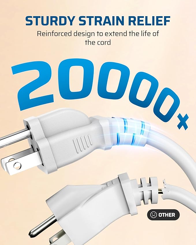 DEWENWILS 3-Pack 2FT Heavy Duty Extension Cord, 16 AWG SJTW Weatherproof Power - Image 5