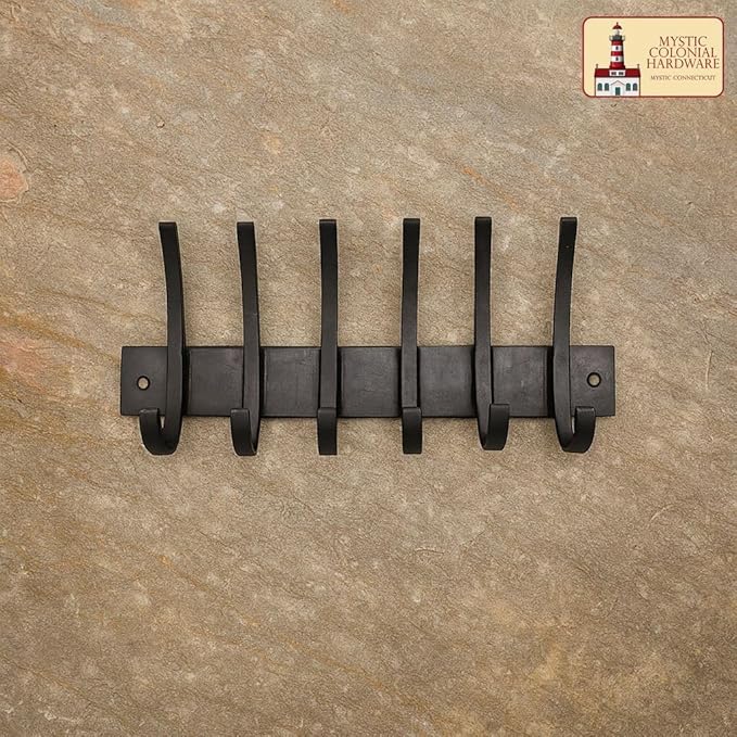 Mystic Colonial Rustic Cast Iron Wall Rack - Image 9