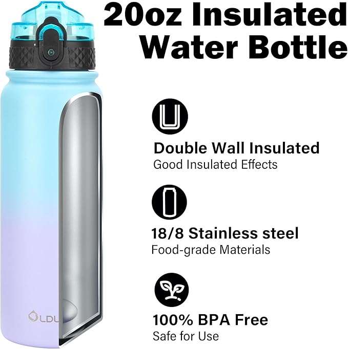 Oldley Insulated Water Bottle 20oz Water Bottles - Image 4