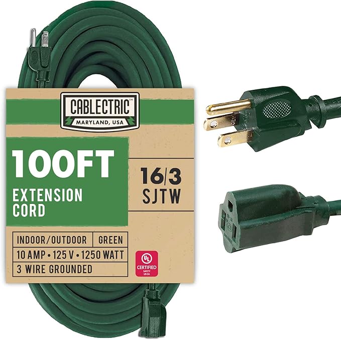 100 Foot Outdoor Extension Cord by Cablectric