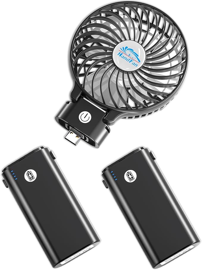 HandFan 10400mAh Handheld Fan Rechargeable, 40Hrs Long-Lasted Hand Fan by HandFan