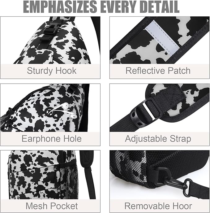 Pritent Crossbody Bags for Women Men Trendy Sling Bag Backpack Casual Chest Bag - Image 4