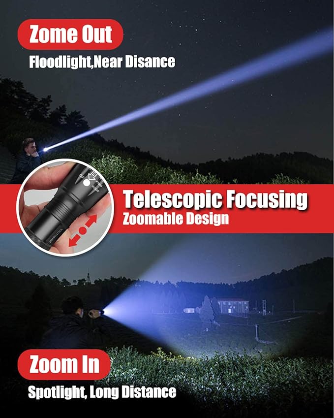 Victoper LED Flashlight 6 Pack, Bright 2000 Lumens Tactical Flashlights High - Image 3