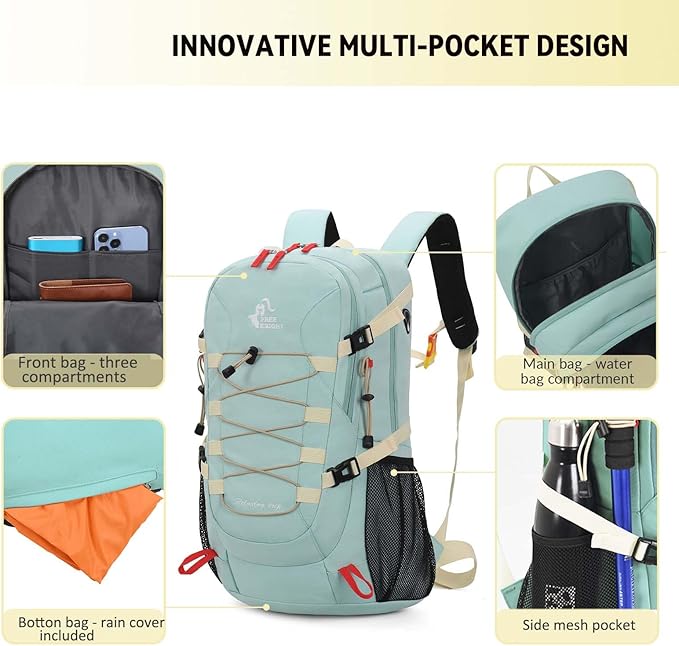 Bseash 40L Waterproof Hiking Camping Backpack - Image 5