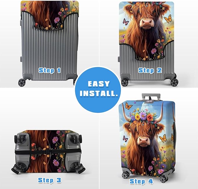Luggage Cover Protector for 26-28 Inch Suitcases, TSA Approved Elastic Travel - Image 6